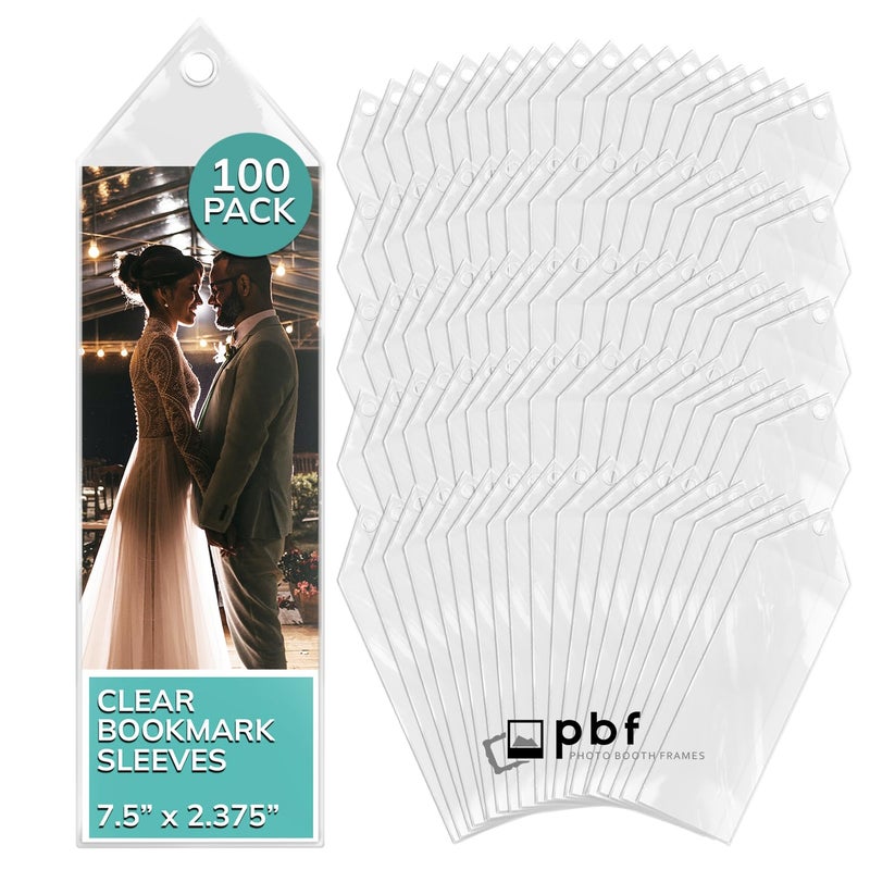 pbf PHOTO BOOTH FRAMES Photo Booth Frames - Clear Photo Booth Bookmark Sleeves (Set of 100) - Image 1